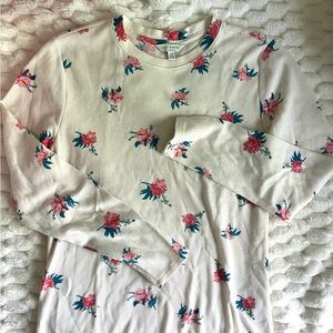 NWOT Lucky Brand Floral Long Sleeve Waffle Knit Thermal Top Size L